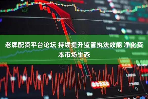 老牌配资平台论坛 持续提升监管执法效能 净化资本市场生态