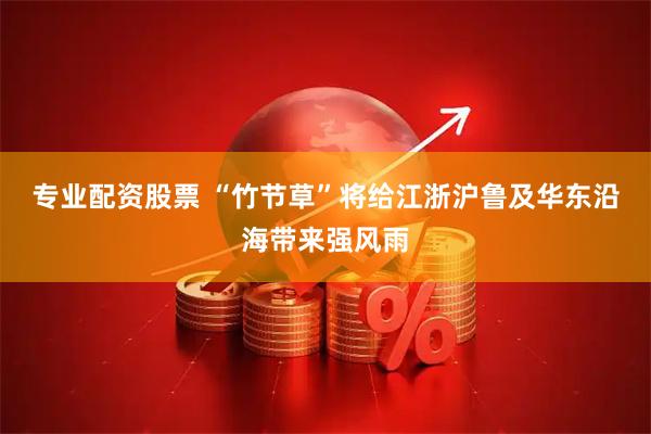 专业配资股票 “竹节草”将给江浙沪鲁及华东沿海带来强风雨